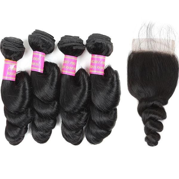 loose 4 bundles with closure