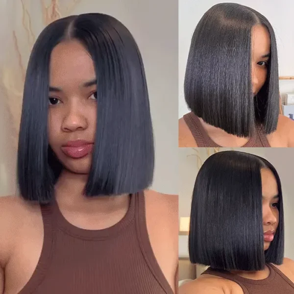 Glueless 5×5 HD Lace Closure Wigs Short Bob Human Hair Wigs