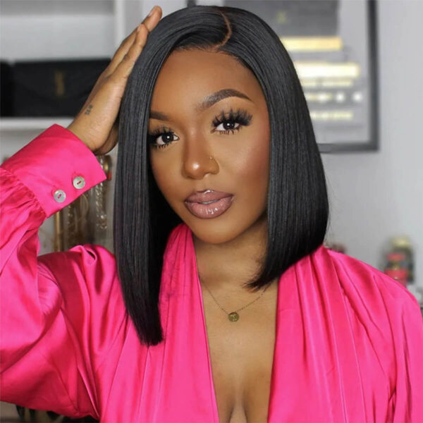 Glueless 5×5 HD Lace Closure Wigs Short Bob Human Hair Wigs