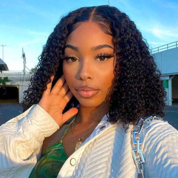 curly-bob-wig-1.0 Wear and Go Glueless Wigs Human Hair Short Bob Wig Deep Water Wave 4x4 Lace Closure Hair Wigs