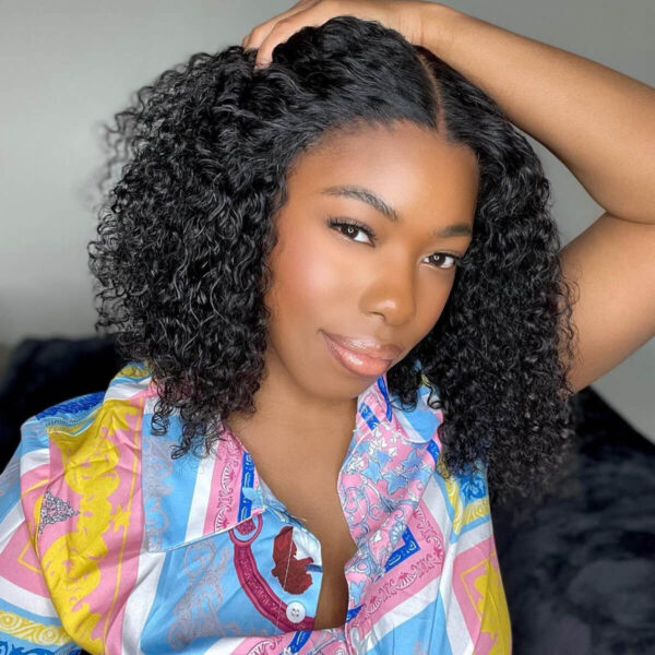 glueless-hd-lace-curly-bob-wig-1 Wear and Go Glueless Wigs Human Hair Short Bob Wig Deep Water Wave 4x4 Lace Closure Hair Wigs
